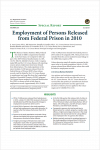 Employment of Persons Released from Federal Prison in 2010 Cover