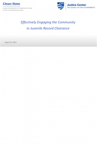 Effectively Engaging the Community in Juvenile Record Clearance Webinar