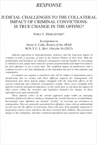 Judicial Challenges to the Collateral Impact of Criminal Convictions Cover