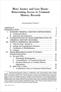 More Justice and Less Harm article cover page