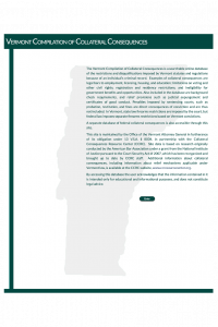 Vermont Compilation of Collateral Consequences landing page