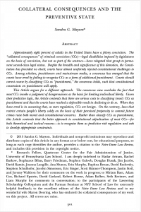 Collateral Consequences and the Preventive State