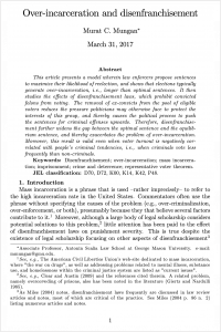 Over-incarceration and Disenfranchisement article cover image