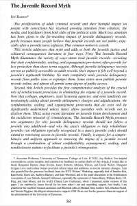 The Juvenile Record Myth