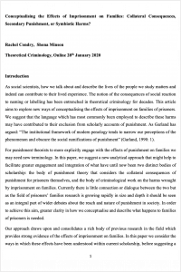 Conceptualizing Effects of Imprisonment on Families article cover