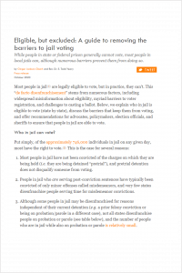 Eligible, but Excluded: A Guide to Removing the Barriers to Jail Voting Cover