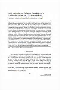 Food Insecurity and Collateral Consequences of Punishment Amidst the COVID-19 Pandemic Cover
