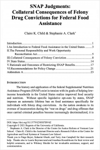 SNAP Judgements journal article cover image